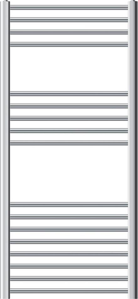 ECD Germany Badkamerverwarmer 600 x 1200 mm - chroom - gebogen met zijaansluiting - radiator handdoekdroger handdoekverwarmer verwarming