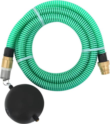 vidaXL - Zuigslang - met - messing - koppelingen - 1,1'' - 5 - m - PVC - groen