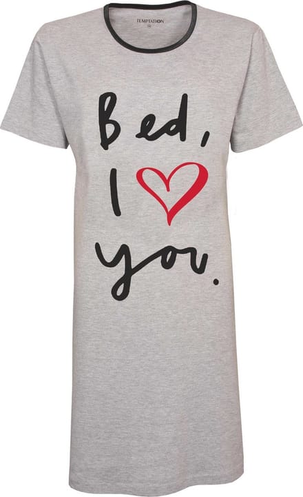 Temptation Dames Nachthemd - Bigshirt - Grijs - Maat M