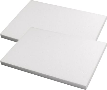 Rayher Piepschuim schijf/schijven - 2x - wit - 20 x 30 x 2 cm - hobby figuren artikelen - vormen