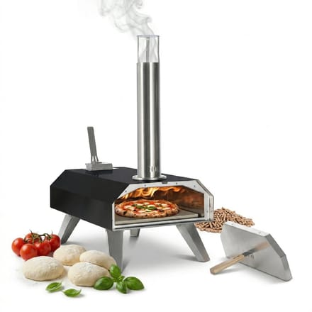 pizzaoven-36x72x68 cm-zwart-zilver