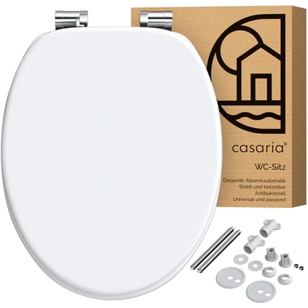 Casaria Wc-bril met Deksel Sluitingsmechanisme Toiletzitting MDF Wit