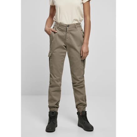 Urban Classics - High Waist Cargobroek - Taille, 33 inch - Beige