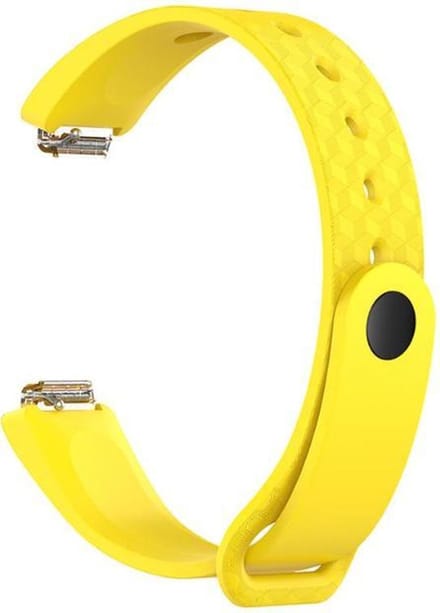 KELERINO. Siliconen bandje geschikt voor Fitbit Inspire (HR) - 3D Design - Geel - Small