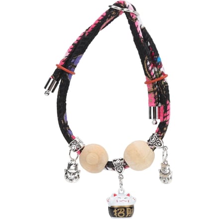 Collier Décoration Lapins Collier Réglable avec Clochette et Pendentifs pour Petits AnimauxNoir Dessin Animé S black
