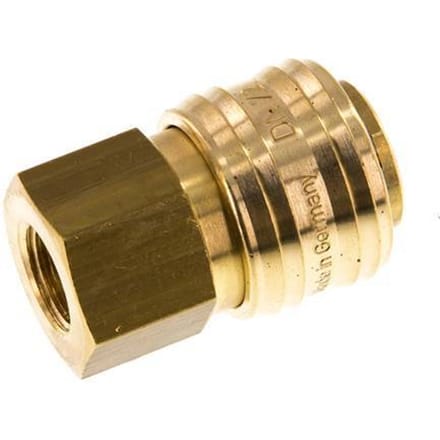 Messing DN 7.2 (Euro) Luchtkoppeling Snelkoppeling G 1/4 inch Binnendraad Double Shut-Off