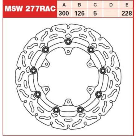 Remschijf TRW MSW277RAC, 1 Stuk