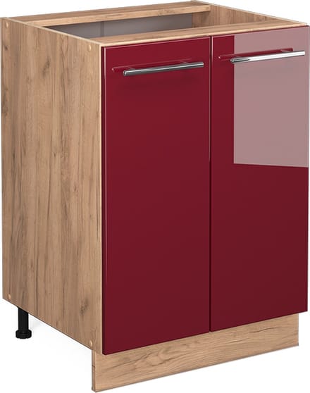 Vicco Fame-Line Keukenonderkast – 60 cm, WB Eik Bordeauxrode hoogglans