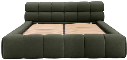 Vente-unique Bed met opbergruimte stof groen 160 x 200 cm