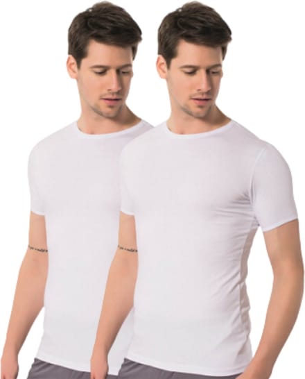DONEX® T-shirt - 2 Pack - 100% Katoen - Wit - Maat M