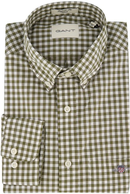 Casual overhemd Gant Regular Fit groen katoen