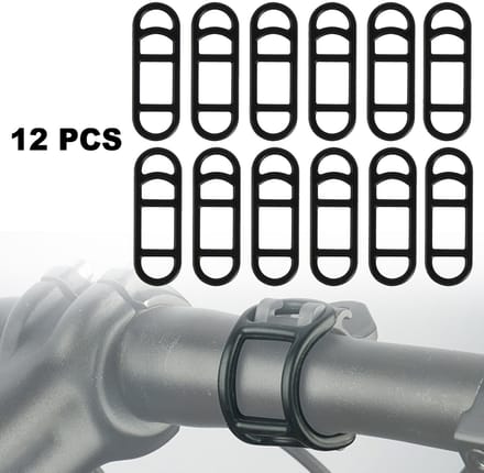 Fietsverlichting siliconen strap-on, lederen band voor achterlicht, rubberen ring voor koplamp, strap-on set, model 6