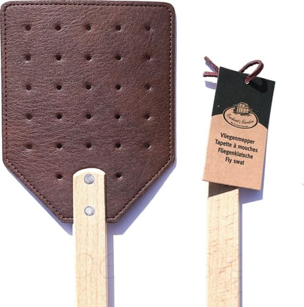 Vliegenmepper-Leer-hout met Ophanglus (Set van 2) - Esschert Desig