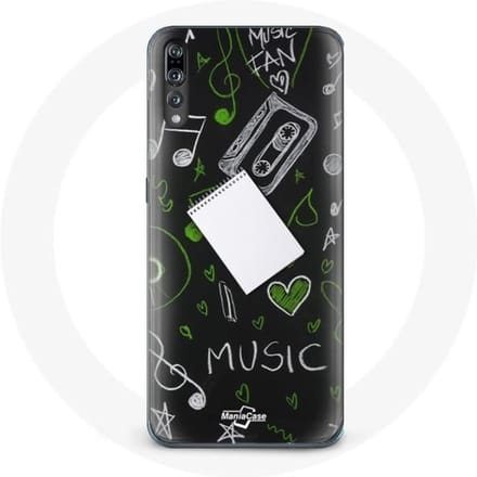 Coque - Huawei - P20 - Souple - Noir - Clé de sol