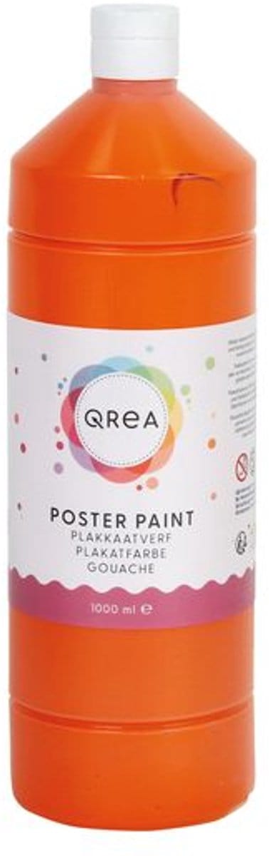 Plakkaatverf qrea oranje 1000ml | 6 stuks