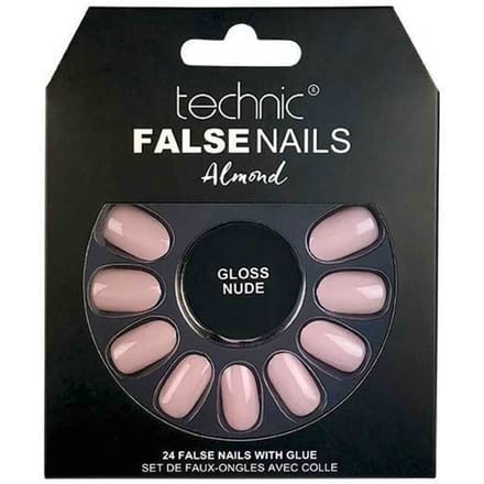 Technic False Nails Almond Gloss Nude 24 st