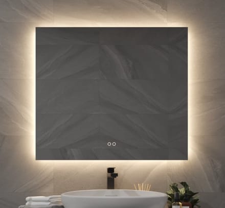 Schaere - Badkamerspiegel - Indirecte Verlichting - Spiegel Verwarming - Touch Sensor - Dimfunctie - 80x70 cm