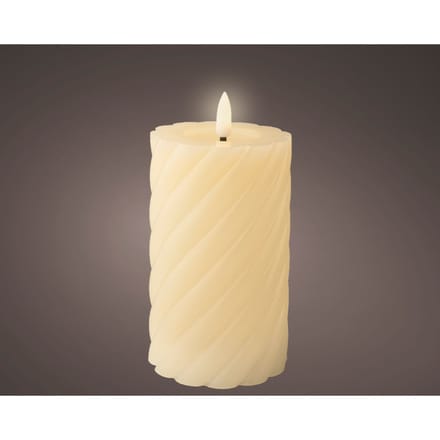 Lumineo Luxe LED kaars/stompkaars - creme wit - D7,5 x H15 cm - timer
