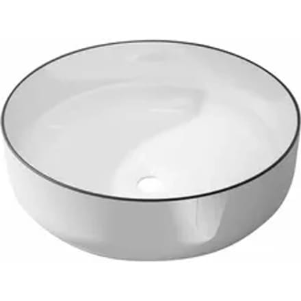 Aurlane Waskom - Keramiek - Rond - Wit/zwart - 42cm