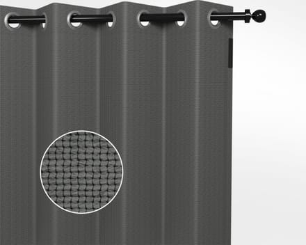 Shadow Comfort Buitengordijnen - 2 stuks van 2.20x1.37 - Carbon Black - antraciet met RVS ringen -