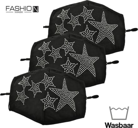 Fashion Mask Mondkappen Wasbaar - 3 Pack - Stars