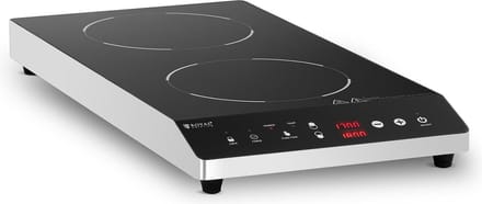 Royal Catering Inductiekookplaat - 2 x 22 cm - 60 tot 240 ° C - timer 10011748