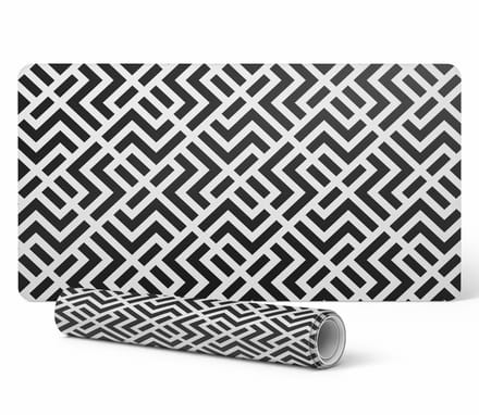 Duurzame antislip bureauonderlegger met geometrisch zigzagpatroon, 90x45 cm