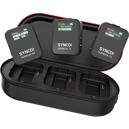 SYNCO G2MEGA 1-Trigger-2 2,4G Draadloos Microfoonsysteem Clip-on Microfoon 200M Zendbereik 1-Trigger-2