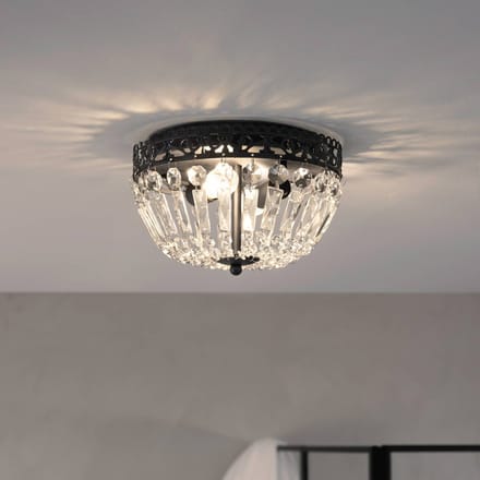 Markslöjd Plafondlamp Etienne glaskristallen Ø 25cm zwart