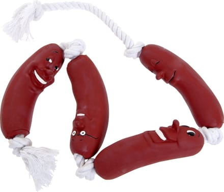 Flamingo Latex Worsten - Hondenspeelgoed - 72 cm - Rood