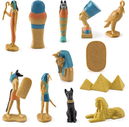 Dailygoods - Set van 12 Miniatuur Beeldjes van de Oude Egypte