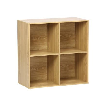 sweeek - Decoratieve opbergmodule houtdecor 4 vakken 70cm - kompo