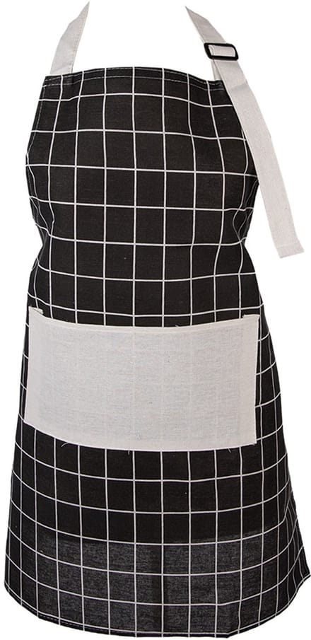 Clayre & Eef Keukenschort 69x68 cm Zwart Polyester