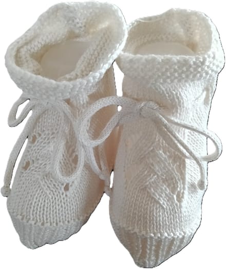 Mac Ilusion Baby slofje | met kabelpatroon | natural | newborn