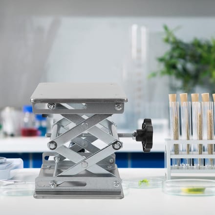 Roestvrij Staal Hefplatform Stand Rek Laboratorium Tafelhouder Lifter 15 x 19cm gray