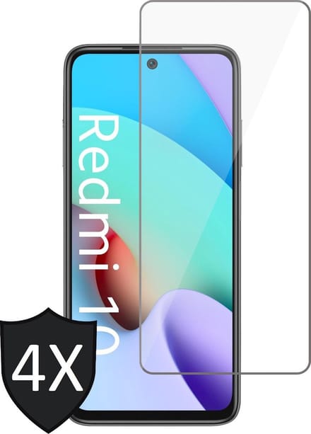 Screenprotector geschikt voor Xiaomi Redmi 10 - Beschermglas - Glas Screen Protector - 4 Stuks