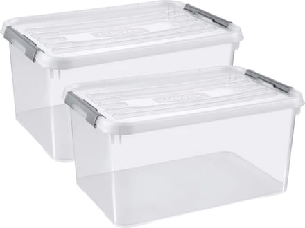 Curver Handy+ Opbergbox - 50L - 2 stuks - Transparant met deksel