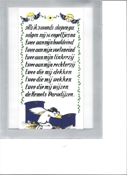 Gedicht Als ik s.avonds slapen ga in Passepartout