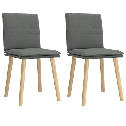vidaXL - Eetkamerstoelen - 2 - st - stof - donkergrijs