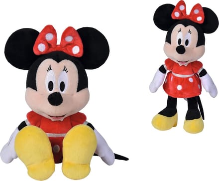Disney - Minnie Mouse - Red Dress - 25 cm - Pluche - Rood - Alle leeftijden - Knuffel