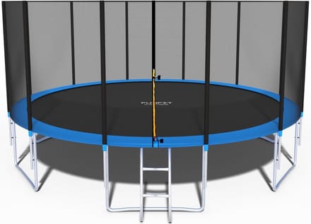 Trampoline 490 cm - met net en ladder - blauw - tot 150 kg