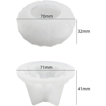 DIY Kristal Epoxy Hars Mal Lotus Kaarsenhouder Spiegel Siliconen Mal white