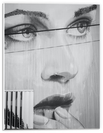 Forex - Gezicht van Vrouw Getekend - 30x40cm Foto op Forex