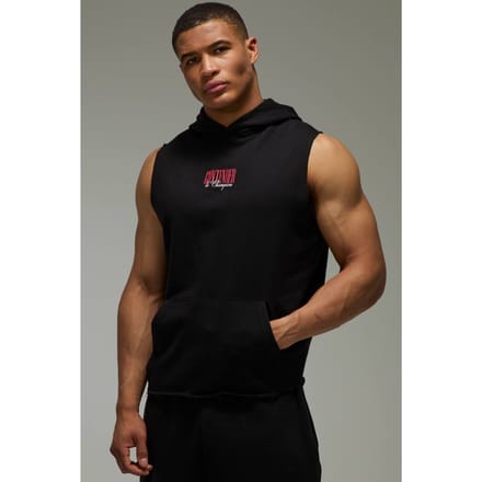 Heren Actieve Mouwloze Boxing Hoodie | Black | Size Medium