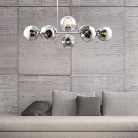 Nowa Hanglamp Pilar, 8-lamps, rookgrijs