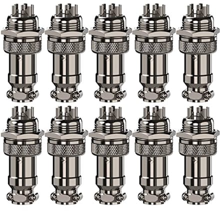 5-pins paneel metalen luchtvaartstekker adapter set - 10 stuks