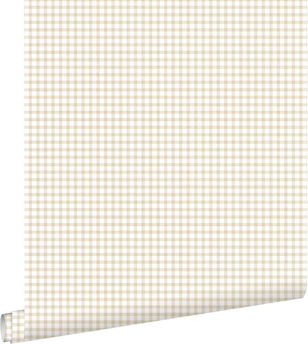 ESTAhome behang ruitjes beige - 50 x 900 cm - 132146