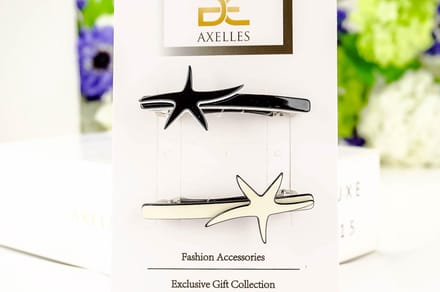 Haarspeld Ster, haaraccessoire in Eco-componenten (2-set, gebroken wit)