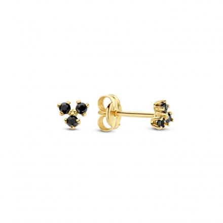 Jackie Gold - Triangle Onyx Studs JKE23.012 - Oorbellen