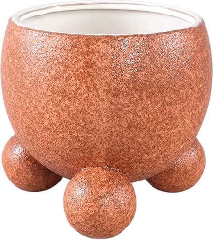 PTMD Bloempot Malinda - 20x20x18 cm - Keramiek - Oranje